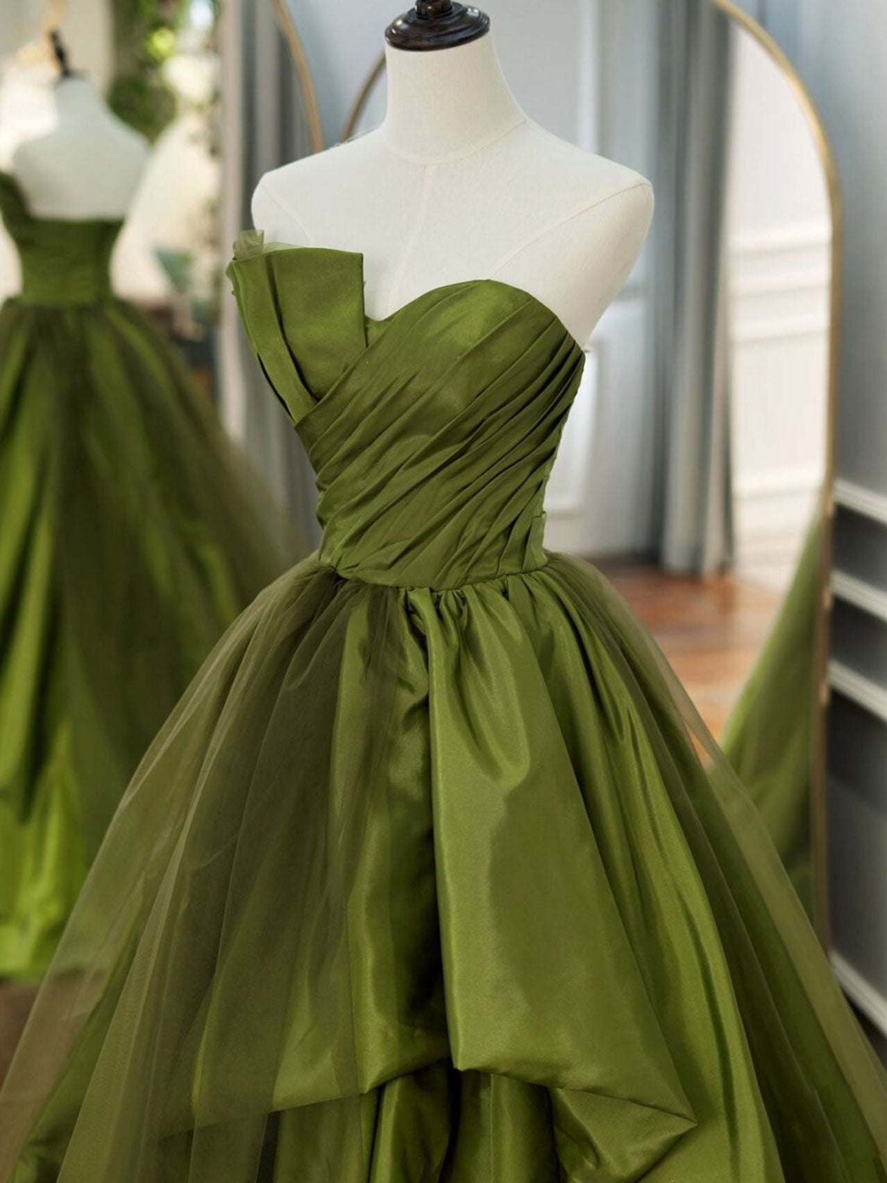 sage green cocktail dress